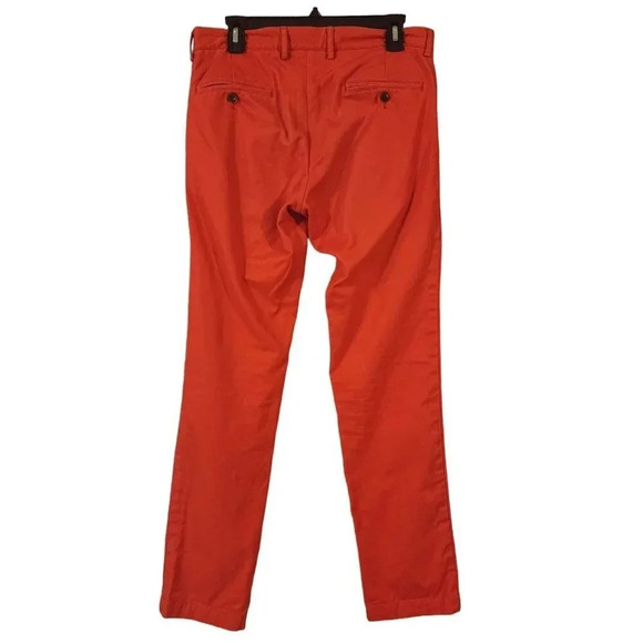 Club Monaco Chino Pant Men's 30/32 Orange & Red Connor Modern Slim Fit - Picture 2 of 6